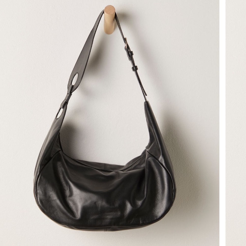 Free People Real Big World Leather shoulder Hobo Bag
